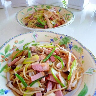 キノコとベーコンの和風パスタ♪